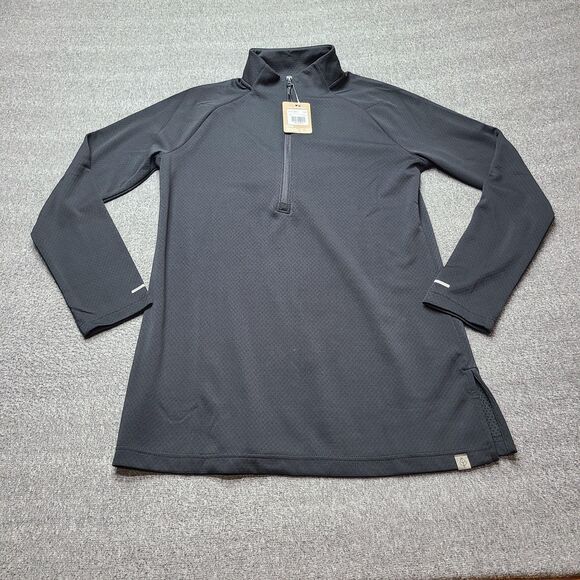 Trimark Pullover Womens Medium Black Half Zip Long Sleeve Eco Knit Performance - Picture 1 of 8